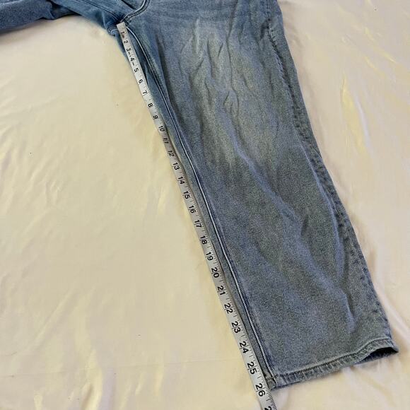 American Eagle Stretch High Rise Mom Straight Jeans Sz 14 Short - Picture 9 of 11